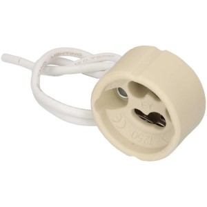 Douille GU10/GZ10 blanche avec câble de 15 cm pour installation de lampe.