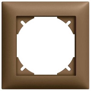 Cornice di copertura Feller EdizioDue in Coffee, quadrata per interruttori e prese.