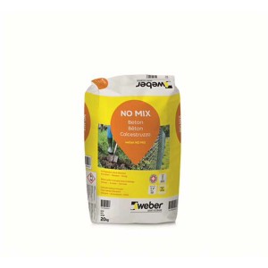 Sacco di calcestruzzo Weber NO MIX, 20 kg di malta secca, non necessita di miscelazione, ideale per progetti in giardino.