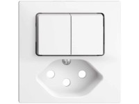 Feller Kleinkombi-Doppel-Schalter / Taster Frontplatte EdizioDue Typ13 Weiss Feller Kleinkombi-Doppel-Schalter / Taster Frontplatte EdizioDue Typ13 Weiss