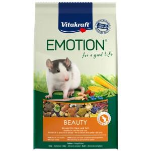 Vitakraft Emotion Beauty cibo per ratti, alimento completo per pelle sana e pelo lucido.