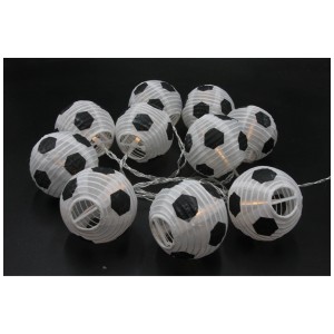 Guirlande lumineuse solaire LED avec 10 lanternes de football pour l'extérieur.