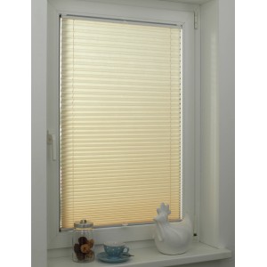 Plissettata beige Gardinia Concept per luce diurna su finestra, opaca e facile da usare.