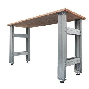 Établi AR Shelving (90x150x60cm) avec plateau en bois et structure en acier galvanisé.