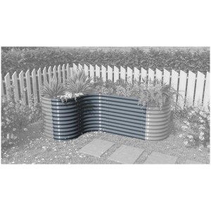 Estensione per aiuola rialzata Vitavia Curve 858, antracite, 80x80 cm, in Zincalume.