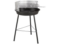 Mini-Holzkohle-Rundgrill Schwarz-Silber