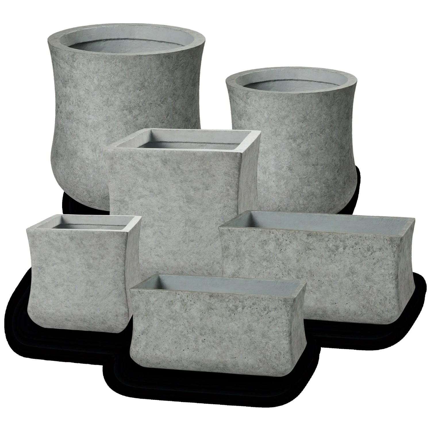 Pflanztopf La Rochelle eckig Grau (HxBxT) 24 x 24 x 24 cm