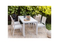 Beliani Gartentisch Fossano Kunststoff Weiss Beliani Gartentisch Fossano Kunststoff Weiss