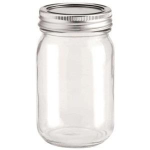 Klares Glas mit Deckel, 420 ml, für Bastelarbeiten und individuelle Dekorationen.