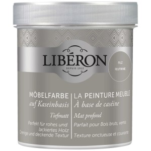 Barattolo di vernice per mobili a base di caseina Libéron, colore feltro, per mobili in legno.