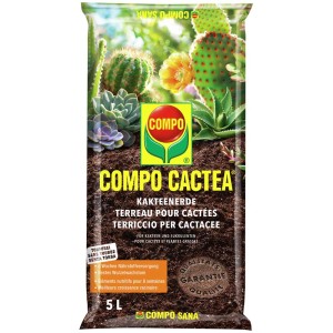 Sacco di terriccio per cactus Compo Sana 5L, terriccio speciale per cactus e piante grasse.
