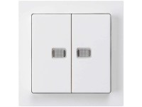 Hager Doppel-Druckschalter Kallysto Schema 3+3 beleuchtet Weiss Hager Doppel-Druckschalter Kallysto Schema 3+3 beleuchtet Weiss