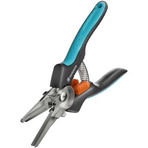 Sécateur de jardin Gardena GripCut avec fonction de préhension et lames en acier inoxydable.