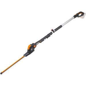 Taille-haie télescopique sans fil Worx WG252E.9 20V Solo avec tête réglable et perche télescopique.