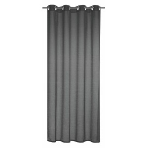 Tenda a occhielli grigia strutturata, 245x140 cm, per finestre.