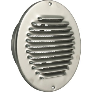 Grille d'aération Marley en acier inoxydable avec raccord de tuyau de 150 mm pour systèmes de ventilation.