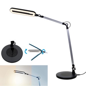 Lampada da tavolo a LED Brilo Swan dimmerabile nera con funzione touch e controllo CCT.
