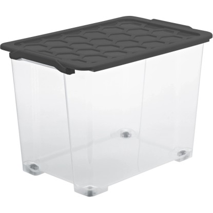 Rotho Aufbewahrungsbox Evo Safe Anthrazit-Transparent 65 l