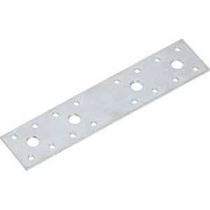 Connettore piatto zincato rettangolare 200x35 mm con fori per fissaggio elementi di arredo.