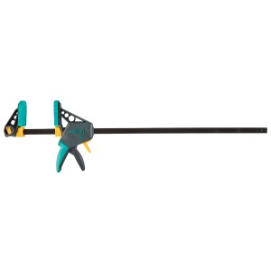 Morsetto a una mano Wolfcraft EHZ Pro 100-700, utensile di serraggio con impugnatura ergonomica e alta forza di serraggio.