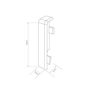 Connecteur cubique Egger, 6 cm, noyer, lot de 2, pour plinthes.