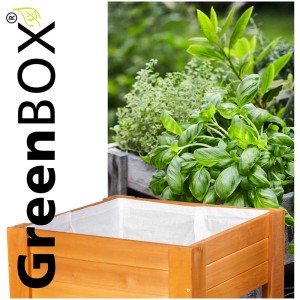 Wagner GreenBox light aiuola rialzata in legno, marrone castagna, con sacco per piante ed erbe aromatiche.