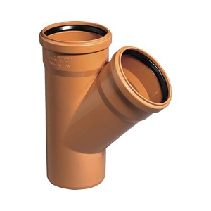 Dérivation simple 45° DN 125/125 pour tuyaux d'égout KG Marley.