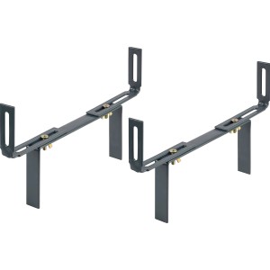 Support de jardinière balcon anthracite réglable en acier, lot de 2.