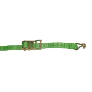 Sangle d'arrimage LUX avec cliquet, largeur 35 mm, longueur 6 m, avec crochets à double pointe.