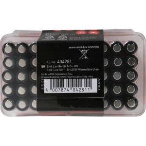 Batterie alcaline AAA, confezione da 50 per dispositivi come torce e telecomandi.