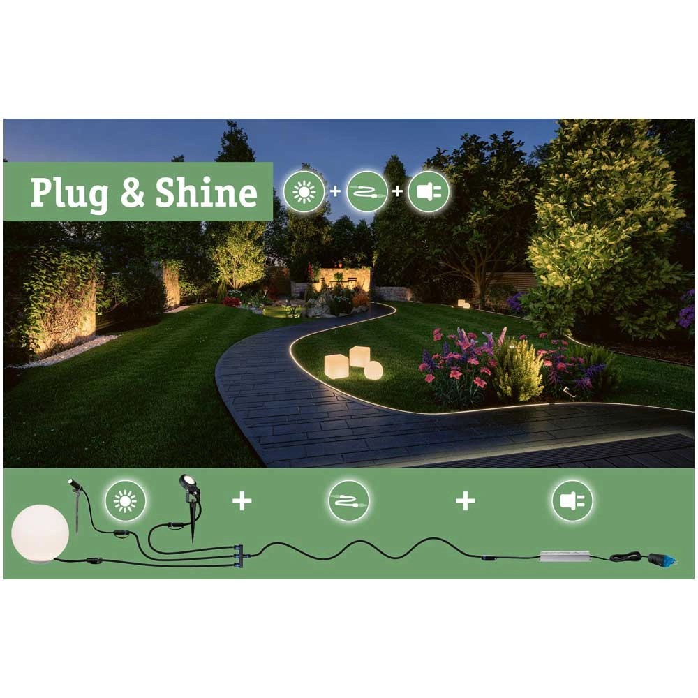 Paulmann LEDSpot Outdoor Plug & Shine mit Erdspiess Anthrazit Plantini
