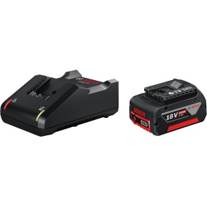 Kit de démarrage batterie Bosch Professional : batterie 18 V 4 Ah et chargeur GAL 18V-40.