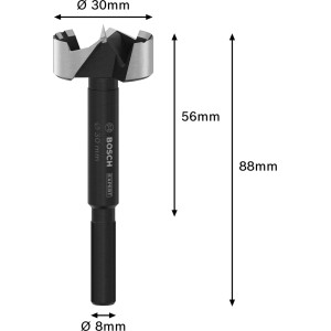 Punta Forstner Bosch Expert Wood, Ø 30 mm, per fori precisi nel legno.