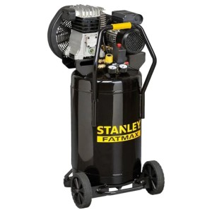 Compresseur vertical noir Stanley B350/10/90 avec réservoir de 90 l et roues.