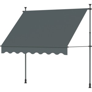 Tenda a morsetto antracite 2,5x1,5 m per balcone, montata senza forare.