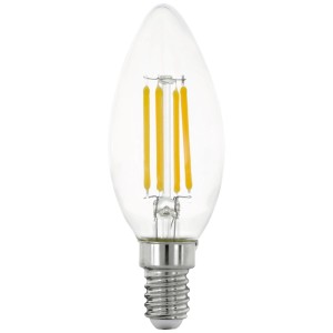 Dimmbares Eglo LED-Leuchtmittel C35 in Kerzenform, E14, 5,9W, klares Glas.