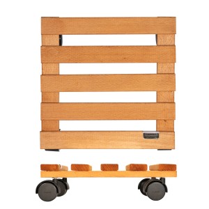 Wagner Multi Roller GH0632 in legno di castagno, 280x280 mm, portata 100 kg. Sottovaso a rotelle in legno.