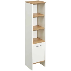 Mobiletto Pelipal Sina bianco e rovere Riviera con anta e ripiani.