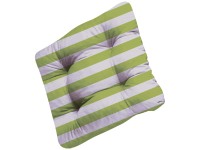 Doppler Sitzkissen Living D.4913 gestreift Grün-Weiss 38 x 38 cm / Stärke 8 cm