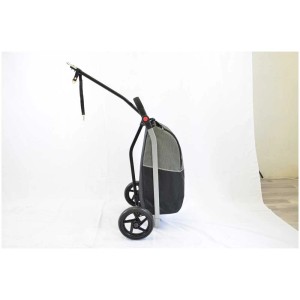 Carrello spesa bici nero-grigio con borsa da 50L e gancio di traino.