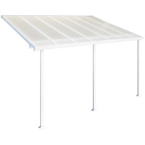 Copertura per terrazza Feria, 260x425x295 cm, con pannelli in policarbonato e struttura in alluminio.