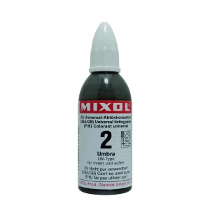 Mixol Abtönfarbe Nr. 2 Umbra, 20g Flasche. Universal Abtönkonzentrat für Farben, Lacke und Lasuren.