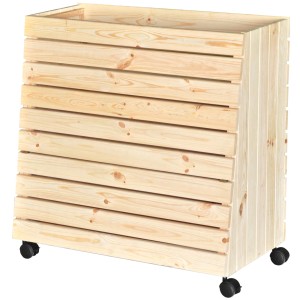 Greenbox Panel Premium Misura L aiuola rialzata in legno di pino con ruote.
