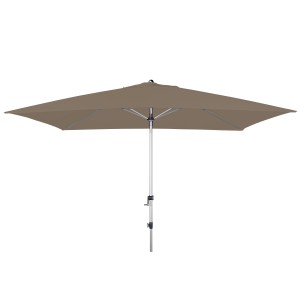 Rechteckiger, greige Doppler Marktschirm 200x300 cm mit Knickfunktion.
