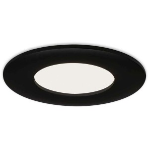 Matte, schwarze Brilo LED Einbauleuchte Flat In, 5W, 3er Set. Spritzwassergeschützt.