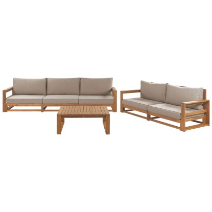 Beliani Lounge-Set Timor II 5-Sitzer Modular Akazienholz