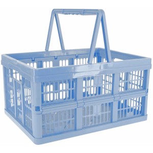 Cesto per la spesa pieghevole Keeeper Emma Nordic Blue, 18,5 l, con manici.