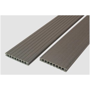 Lame de terrasse WPC frêne gris, surface rainurée, 21x145 mm, longueur 4 m.