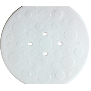 Assise du tabouret de douche Wenko Secura blanc, avec picots et trous.