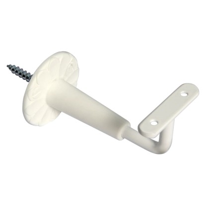 Console de main courante avec rosace en plastique Blanc 2 pcs